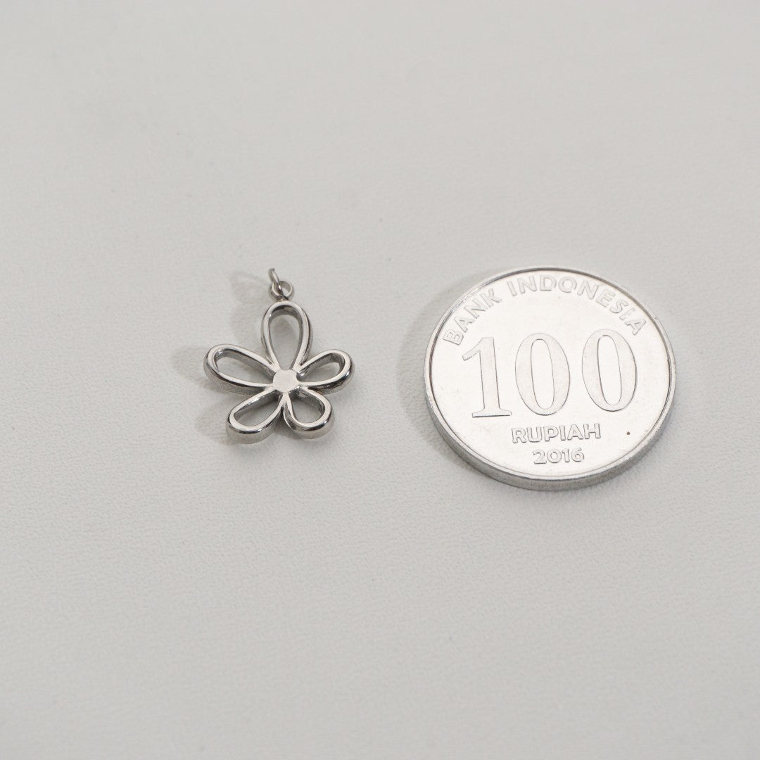 Simple Daisy Flower Charms Stainless Steel PVD Gold Plated Liontin Bunga Daisy Hypoallergenic