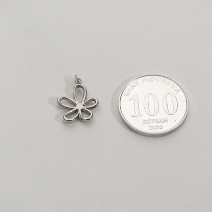 Simple Daisy Flower Charms Stainless Steel PVD Gold Plated Liontin Bunga Daisy Hypoallergenic
