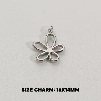 Simple Daisy Flower Charms Stainless Steel PVD Gold Plated Liontin Bunga Daisy Hypoallergenic