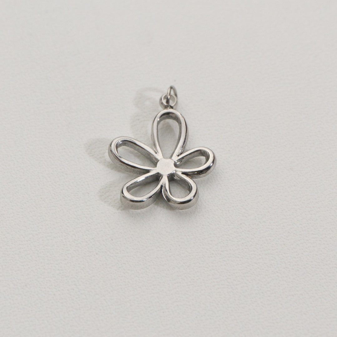 Simple Daisy Flower Charms Stainless Steel PVD Gold Plated Liontin Bunga Daisy Hypoallergenic