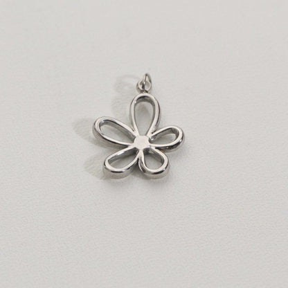 Simple Daisy Flower Charms Stainless Steel PVD Gold Plated Liontin Bunga Daisy Hypoallergenic
