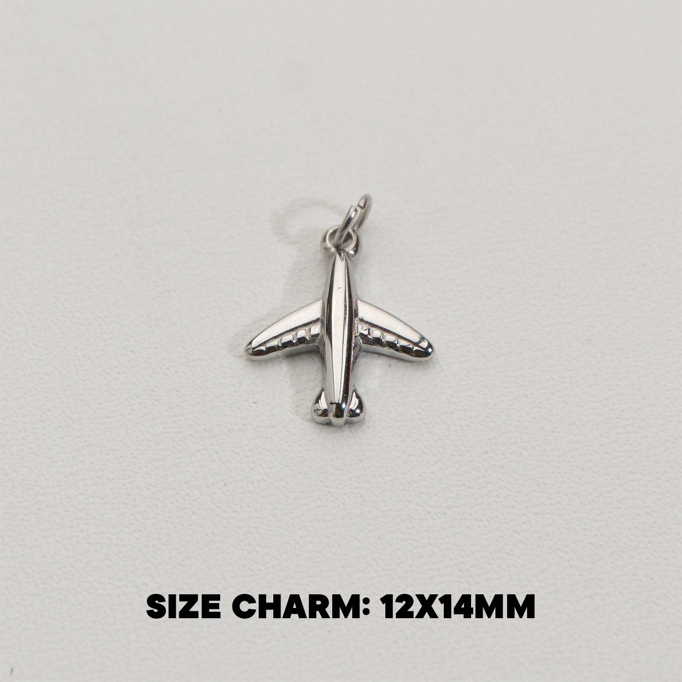 Mini Airplane Charms Stainless Steel PVD Gold Plated Liontin Pesawat Hypoallergenic