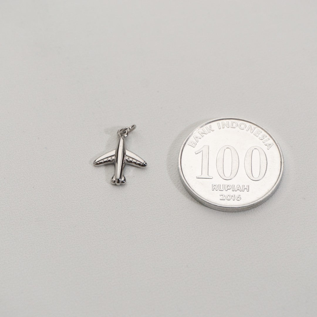 Mini Airplane Charms Stainless Steel PVD Gold Plated Liontin Pesawat Hypoallergenic