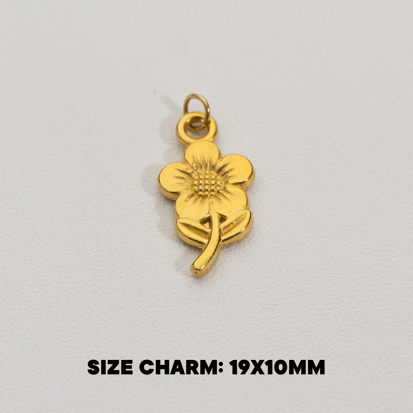 Plain Sunflower Charms Stainless Steel PVD Gold Plated Liontin Bunga Matahari Hypoallergenic