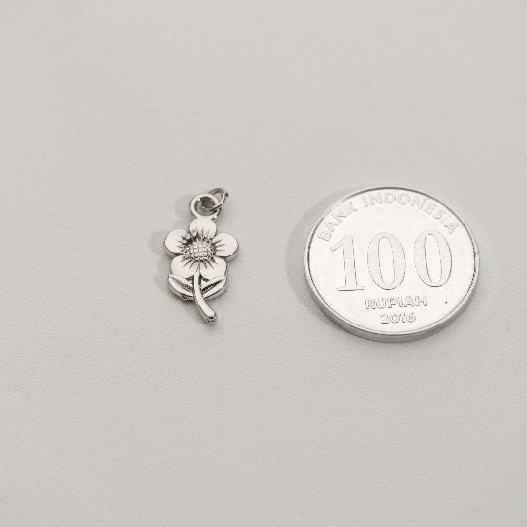 Plain Sunflower Charms Stainless Steel PVD Gold Plated Liontin Bunga Matahari Hypoallergenic
