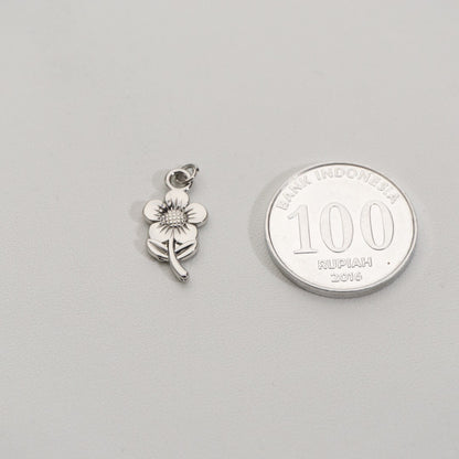 Plain Sunflower Charms Stainless Steel PVD Gold Plated Liontin Bunga Matahari Hypoallergenic