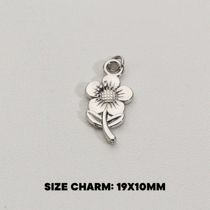Plain Sunflower Charms Stainless Steel PVD Gold Plated Liontin Bunga Matahari Hypoallergenic