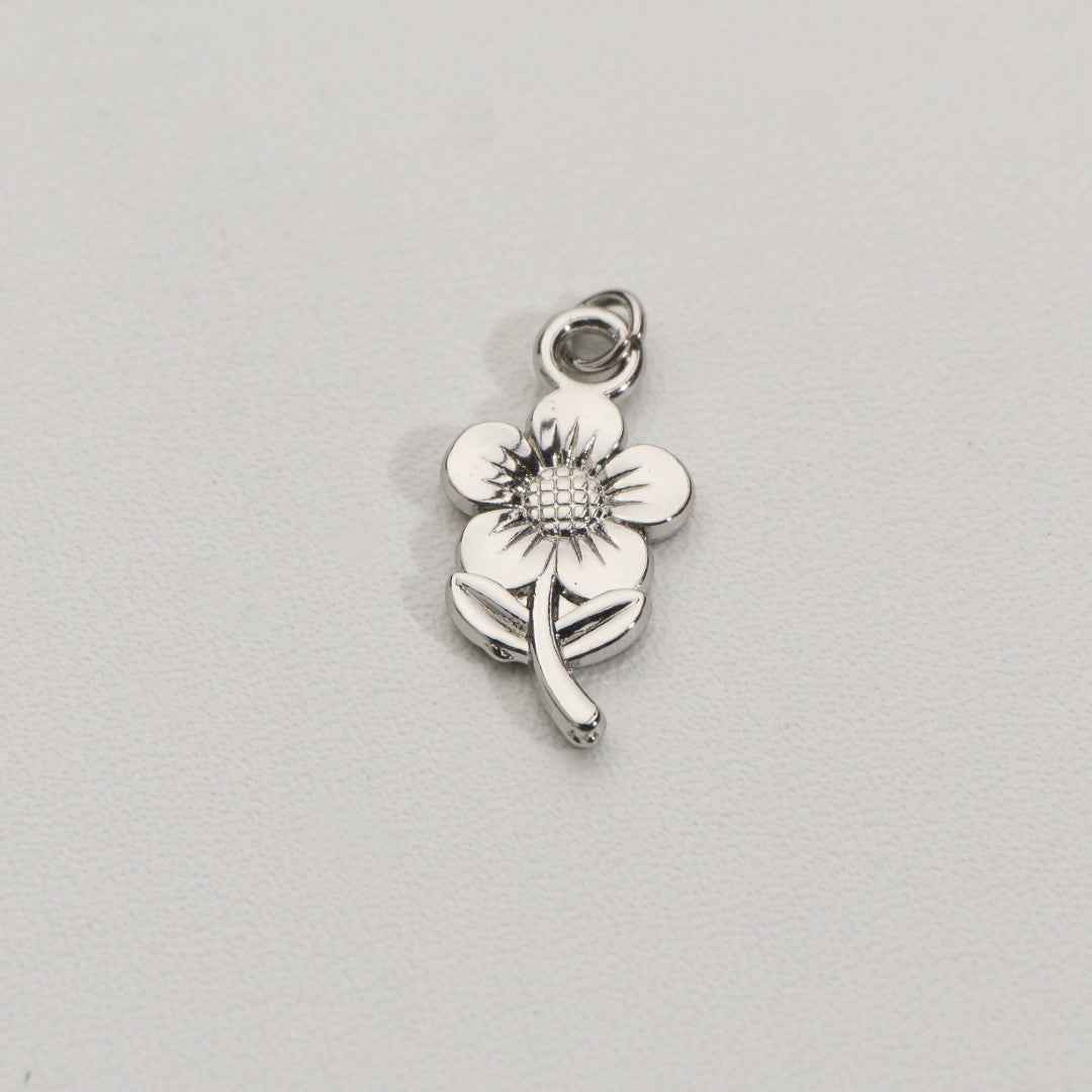 Plain Sunflower Charms Stainless Steel PVD Gold Plated Liontin Bunga Matahari Hypoallergenic