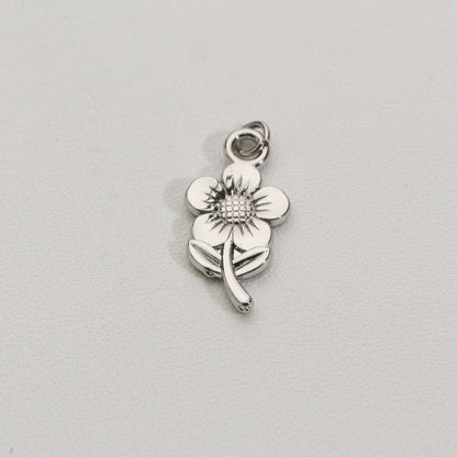 Plain Sunflower Charms Stainless Steel PVD Gold Plated Liontin Bunga Matahari Hypoallergenic