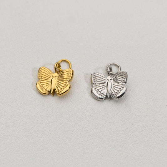 Mini Cute Butterfly Charms Stainless Steel PVD Gold Plated Liontin Kupu-Kupu Hypoallergenic