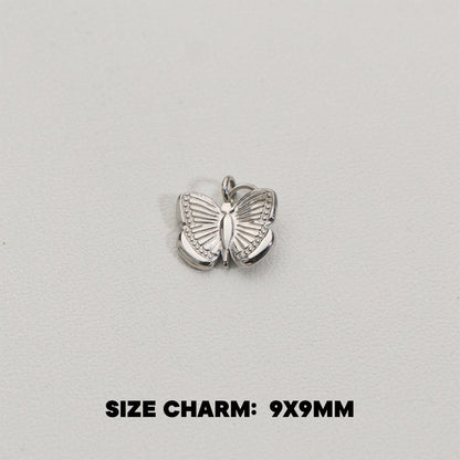Mini Cute Butterfly Charms Stainless Steel PVD Gold Plated Liontin Kupu-Kupu Hypoallergenic