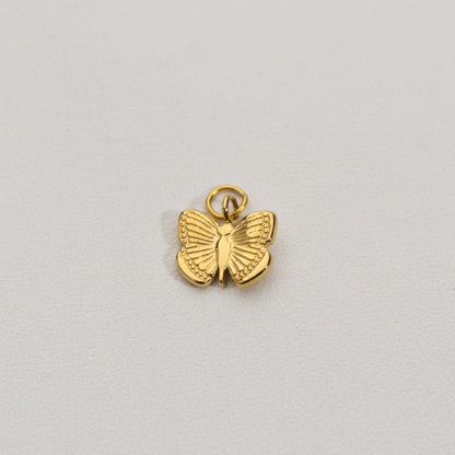 Mini Cute Butterfly Charms Stainless Steel PVD Gold Plated Liontin Kupu-Kupu Hypoallergenic