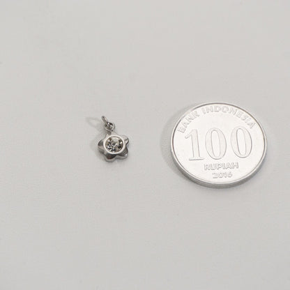 Mini Sparkling Flower Charms Stainless Steel PVD Gold Plated Liontin Bunga Kecil Hypoallergenic