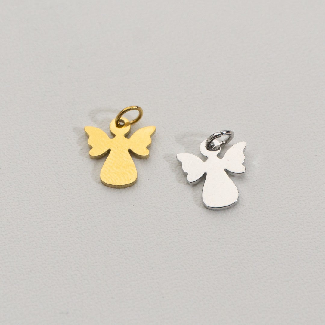Tiny Plain Angel Charms Stainless Steel PVD Gold Plated Liontin Malaikat Polos Hypoallergenic