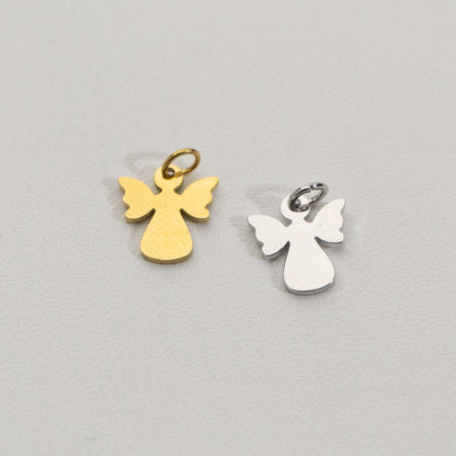 Tiny Plain Angel Charms Stainless Steel PVD Gold Plated Liontin Malaikat Polos Hypoallergenic