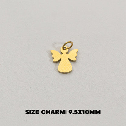 Tiny Plain Angel Charms Stainless Steel PVD Gold Plated Liontin Malaikat Polos Hypoallergenic