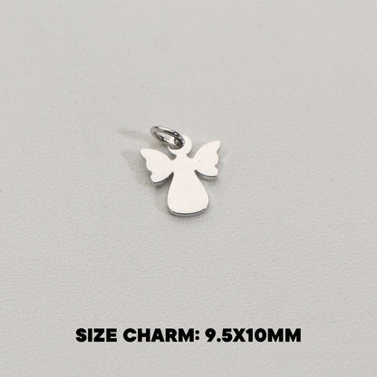 Tiny Plain Angel Charms Stainless Steel PVD Gold Plated Liontin Malaikat Polos Hypoallergenic