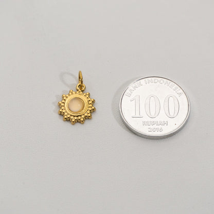 Clear Quartz Sun Charms Stainless Steel PVD Gold Plated Liontin Matahari Clear Quartz Hypoallergenic