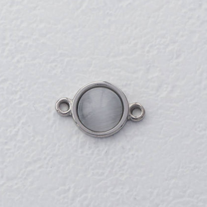 Cat Eye Simple Round Connector Stainless Steel PVD Gold Plated Liontin Konektor Sambung Bulat Hypoallergenic