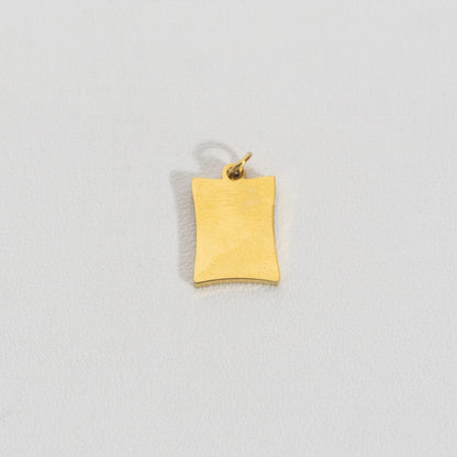 Plain Curved Rectangle Charm Stainless Steel PVD Gold Plated Liontin Persegi Panjang Lengkung Hypoallergenic