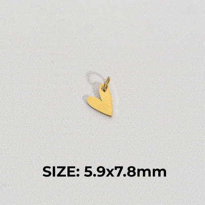 Tiny Plain Heart Charm Stainless Steel PVD Gold Plated Liontin Hati Kecil Hypoallergenic