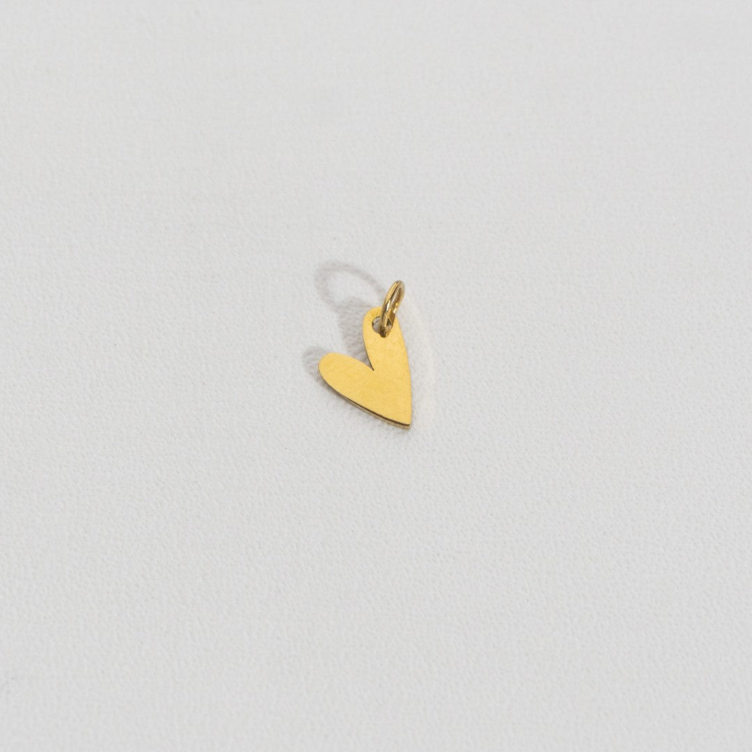 Tiny Plain Heart Charm Stainless Steel PVD Gold Plated Liontin Hati Kecil Hypoallergenic