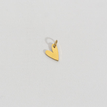 Tiny Plain Heart Charm Stainless Steel PVD Gold Plated Liontin Hati Kecil Hypoallergenic