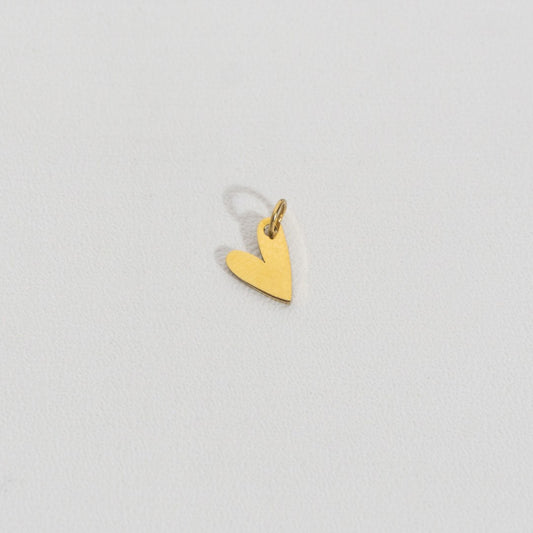 Tiny Plain Heart Charm Stainless Steel PVD Gold Plated Liontin Hati Kecil Hypoallergenic
