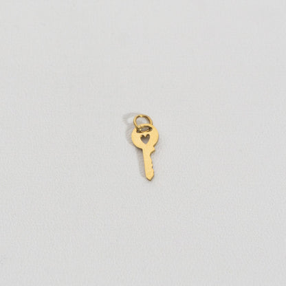 Mini Plain Key Charm Stainless Steel PVD Gold Plated Liontin Kunci Polos Hypoallergenic