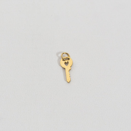 Mini Plain Key Charm Stainless Steel PVD Gold Plated Liontin Kunci Polos Hypoallergenic