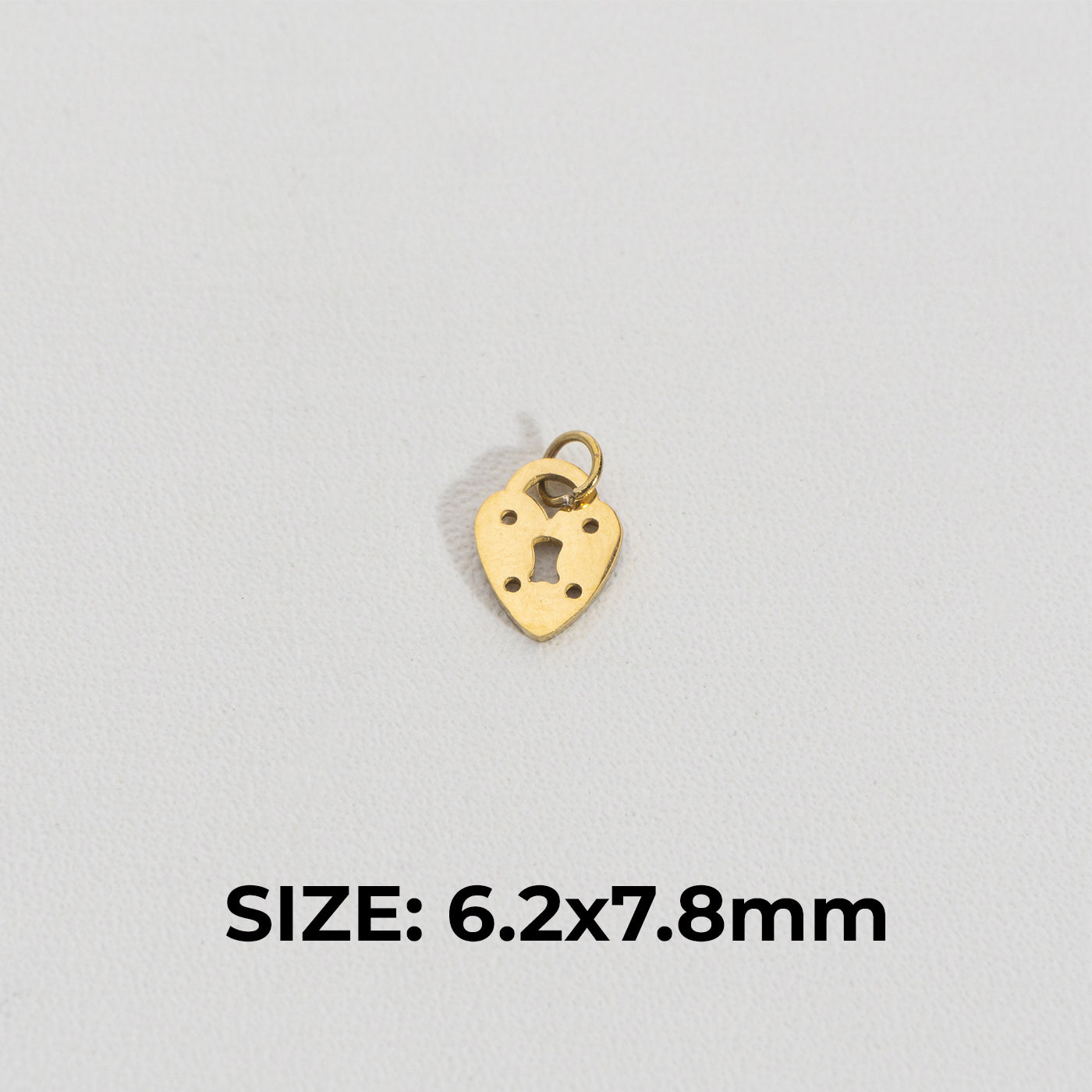 Mini Plain Padlock Charm Stainless Steel PVD Gold Plated Liontin Gembok Hypoallergenic