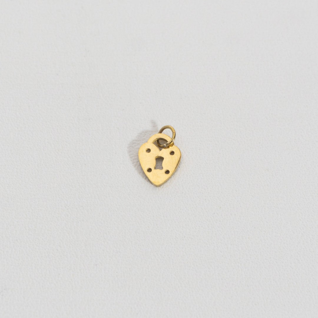 Mini Plain Padlock Charm Stainless Steel PVD Gold Plated Liontin Gembok Hypoallergenic