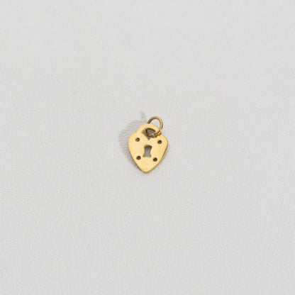 Mini Plain Padlock Charm Stainless Steel PVD Gold Plated Liontin Gembok Hypoallergenic