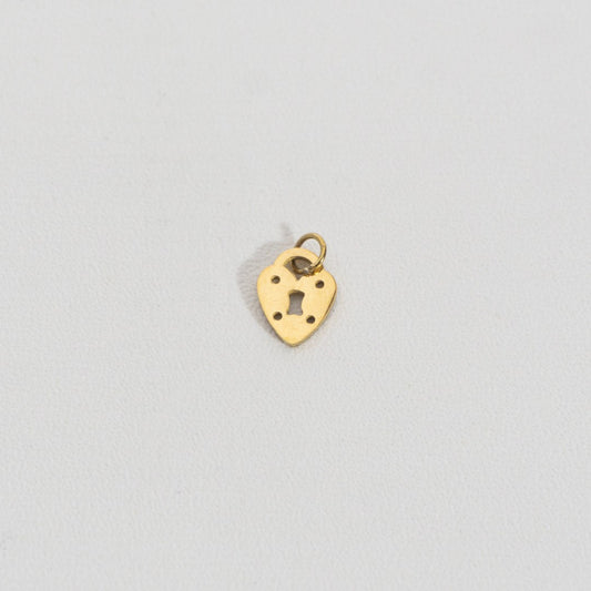 Mini Plain Padlock Charm Stainless Steel PVD Gold Plated Liontin Gembok Hypoallergenic