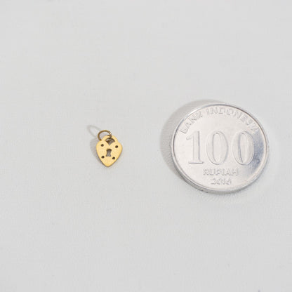 Mini Plain Padlock Charm Stainless Steel PVD Gold Plated Liontin Gembok Hypoallergenic