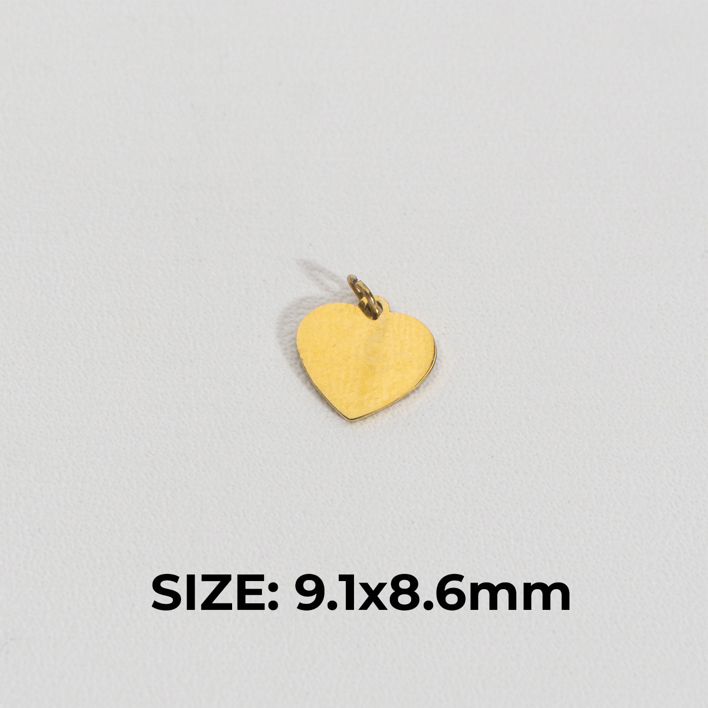 Plain Heart Charm Stainless Steel PVD Gold Plated Liontin Hati Polos Hypoallergenic
