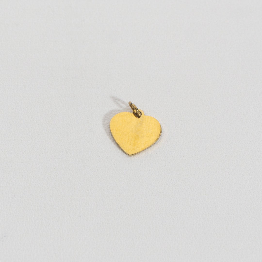 Plain Heart Charm Stainless Steel PVD Gold Plated Liontin Hati Polos Hypoallergenic