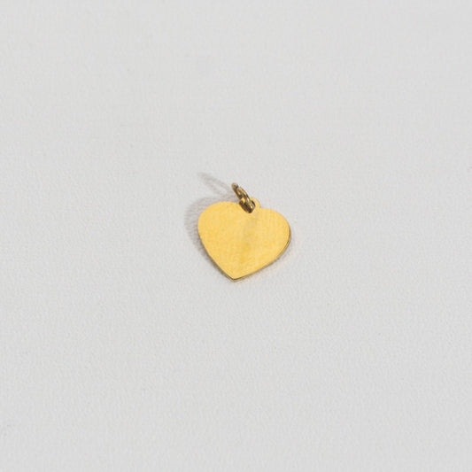 Plain Heart Charm Stainless Steel PVD Gold Plated Liontin Hati Polos Hypoallergenic