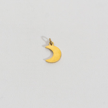Mini Plain Crescent Moon Charm Stainless Steel PVD Gold Plated Liontin Bulan Sabit Kecil Hypoallergenic