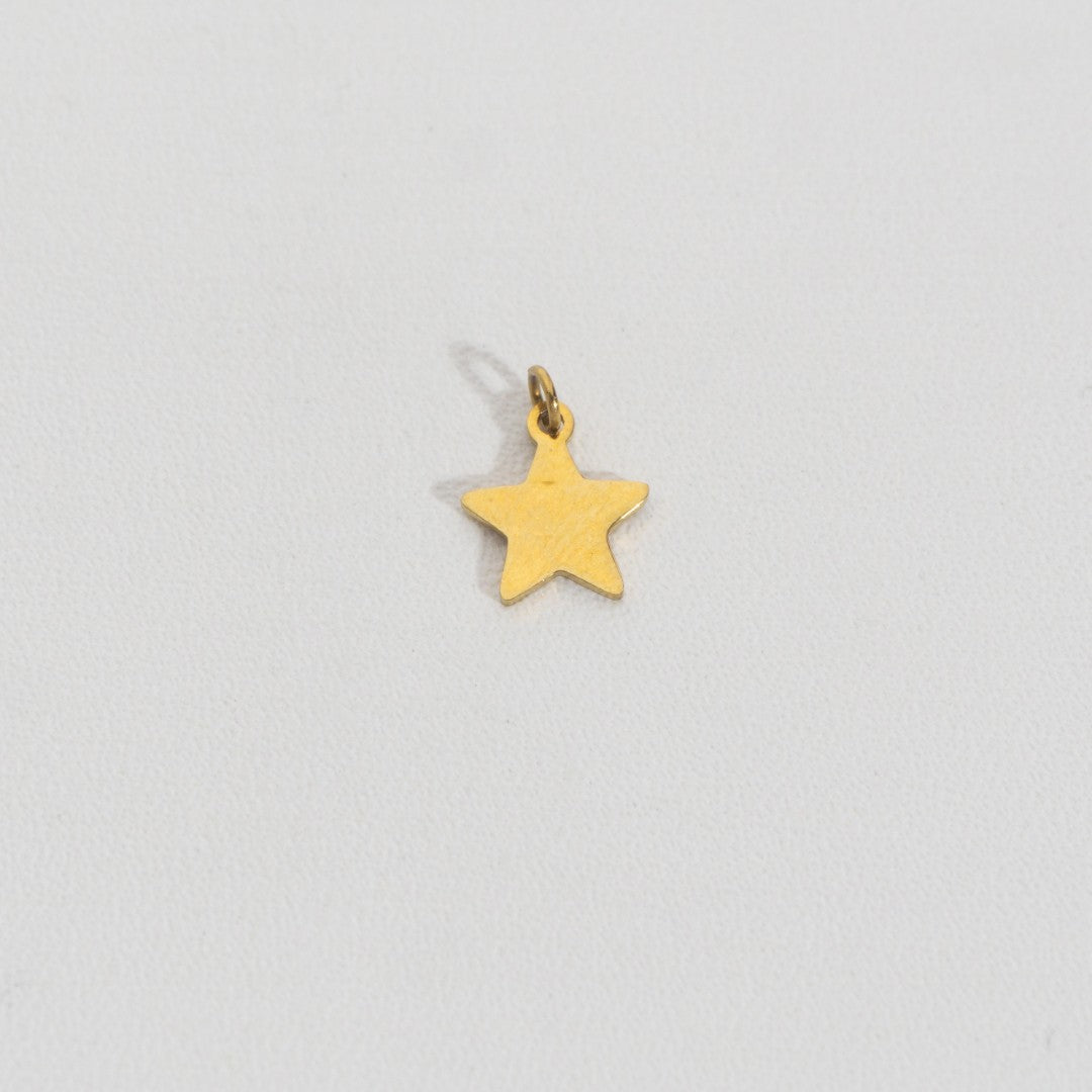 Tiny Plain Star Charm Stainless Steel PVD Gold Plated Liontin Bintang Kecil Hypoallergenic