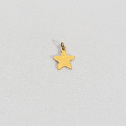 Tiny Plain Star Charm Stainless Steel PVD Gold Plated Liontin Bintang Kecil Hypoallergenic