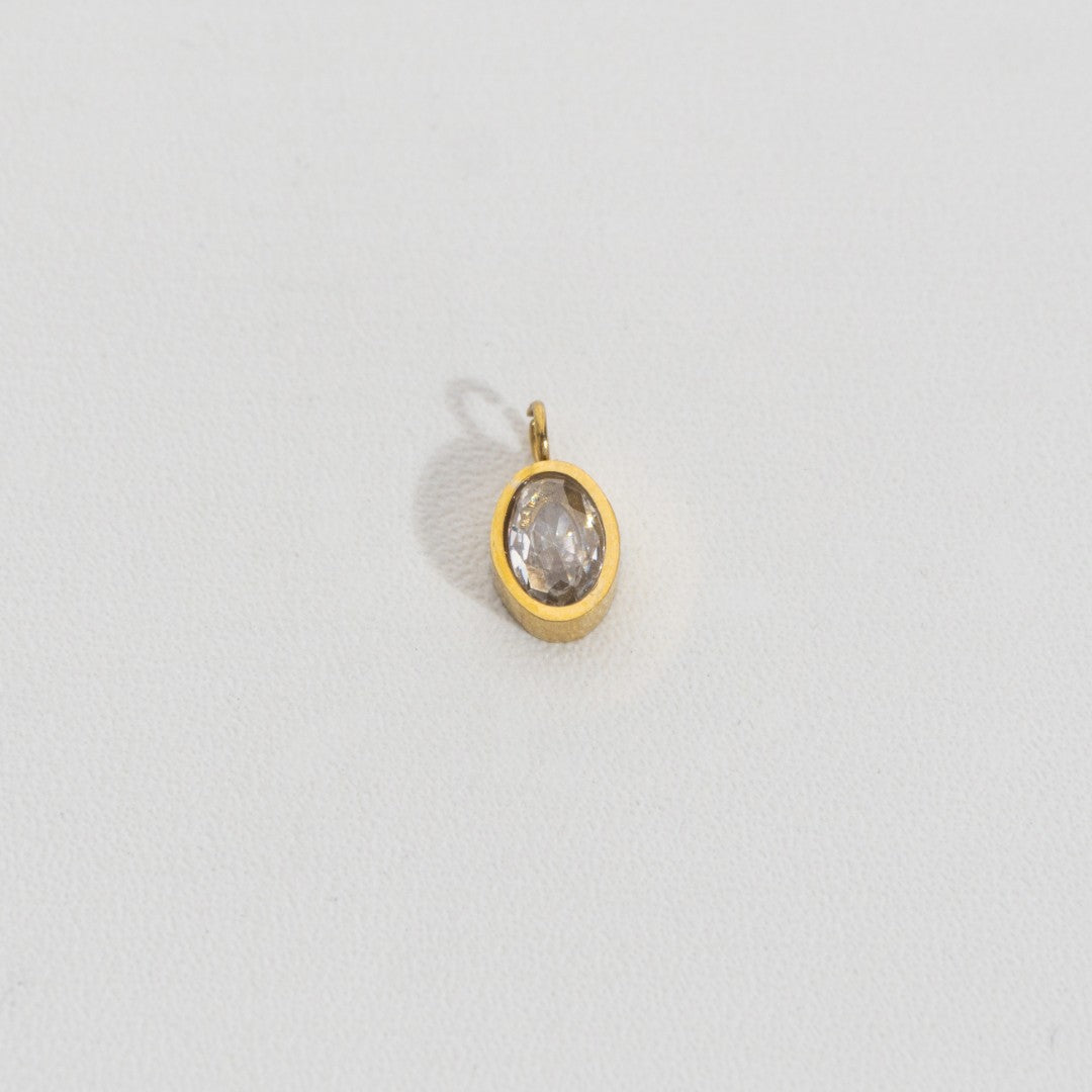 Plain Oval Charm Stainless Steel PVD Gold Plated Liontin Oval Polos Hypoallergenic