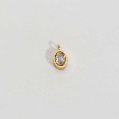 Plain Oval Charm Stainless Steel PVD Gold Plated Liontin Oval Polos Hypoallergenic