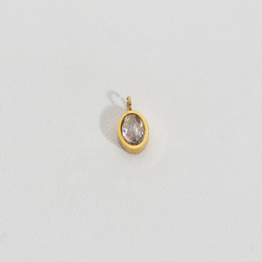Plain Oval Charm Stainless Steel PVD Gold Plated Liontin Oval Polos Hypoallergenic