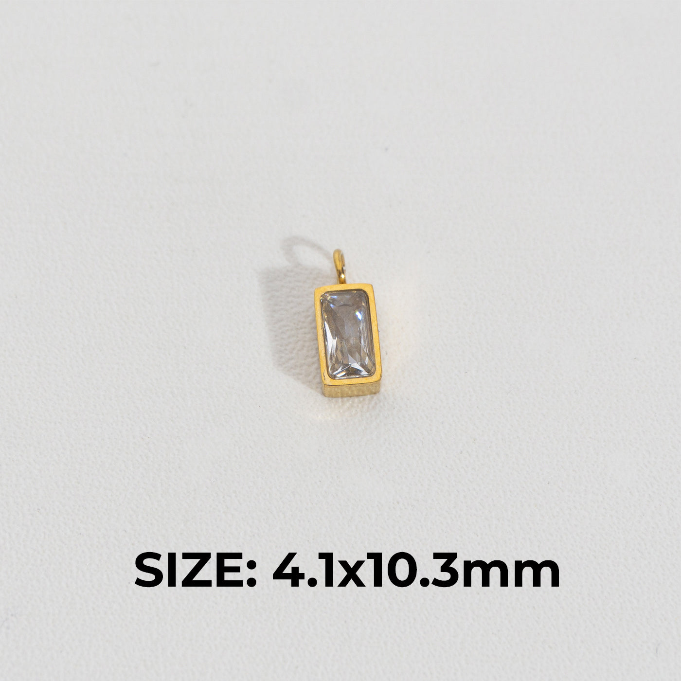 Mini Plain Rectangle Charm Stainless Steel PVD Gold Plated Liontin Persegi Panjang Hypoallergenic