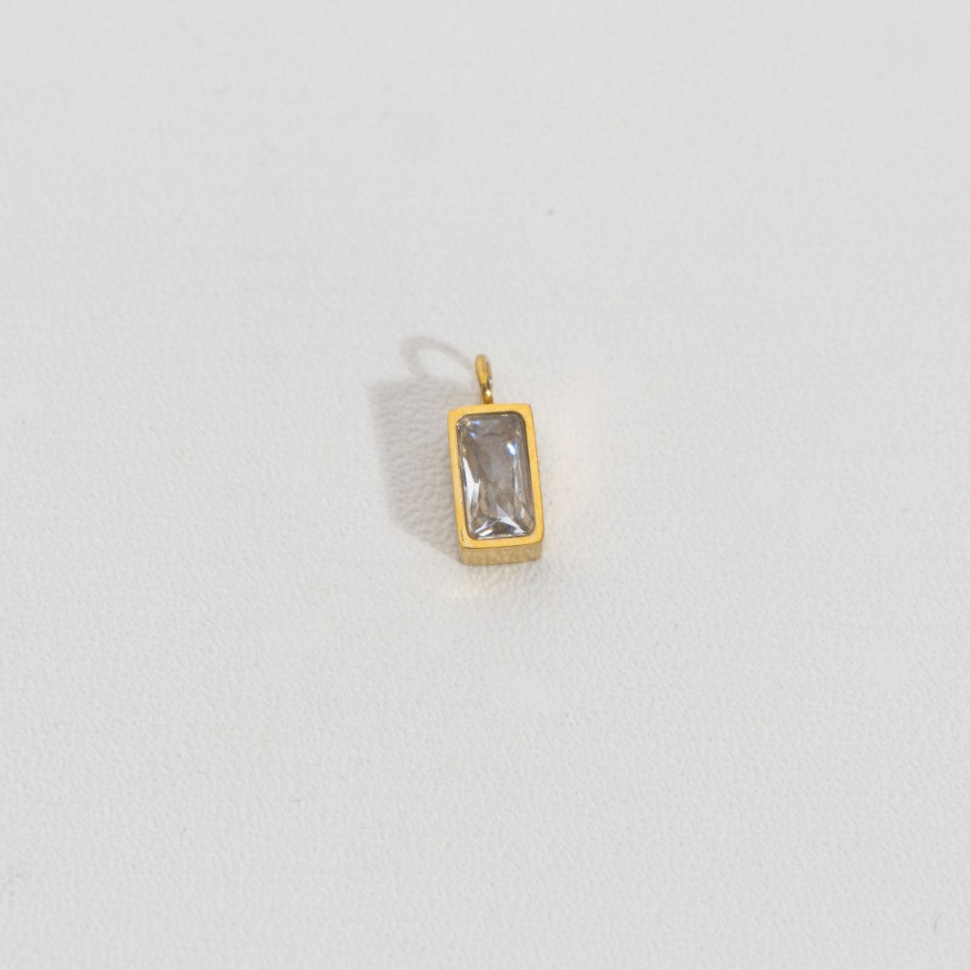 Mini Plain Rectangle Charm Stainless Steel PVD Gold Plated Liontin Persegi Panjang Hypoallergenic