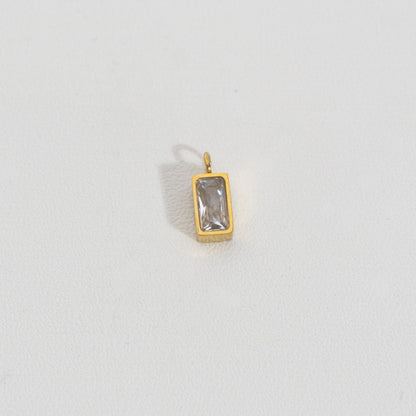 Mini Plain Rectangle Charm Stainless Steel PVD Gold Plated Liontin Persegi Panjang Hypoallergenic