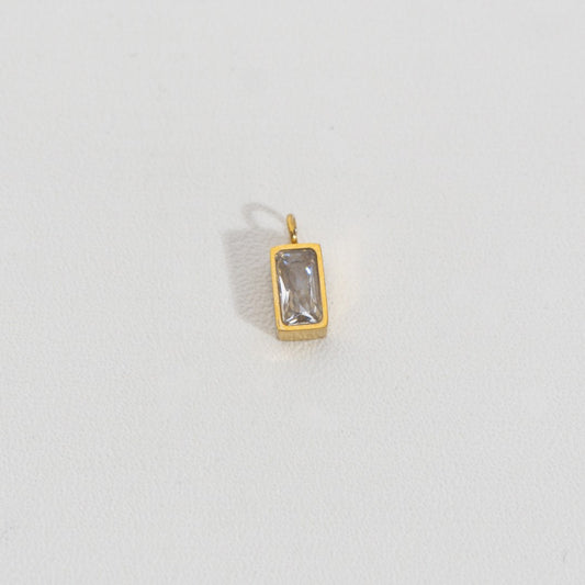 Mini Plain Rectangle Charm Stainless Steel PVD Gold Plated Liontin Persegi Panjang Hypoallergenic