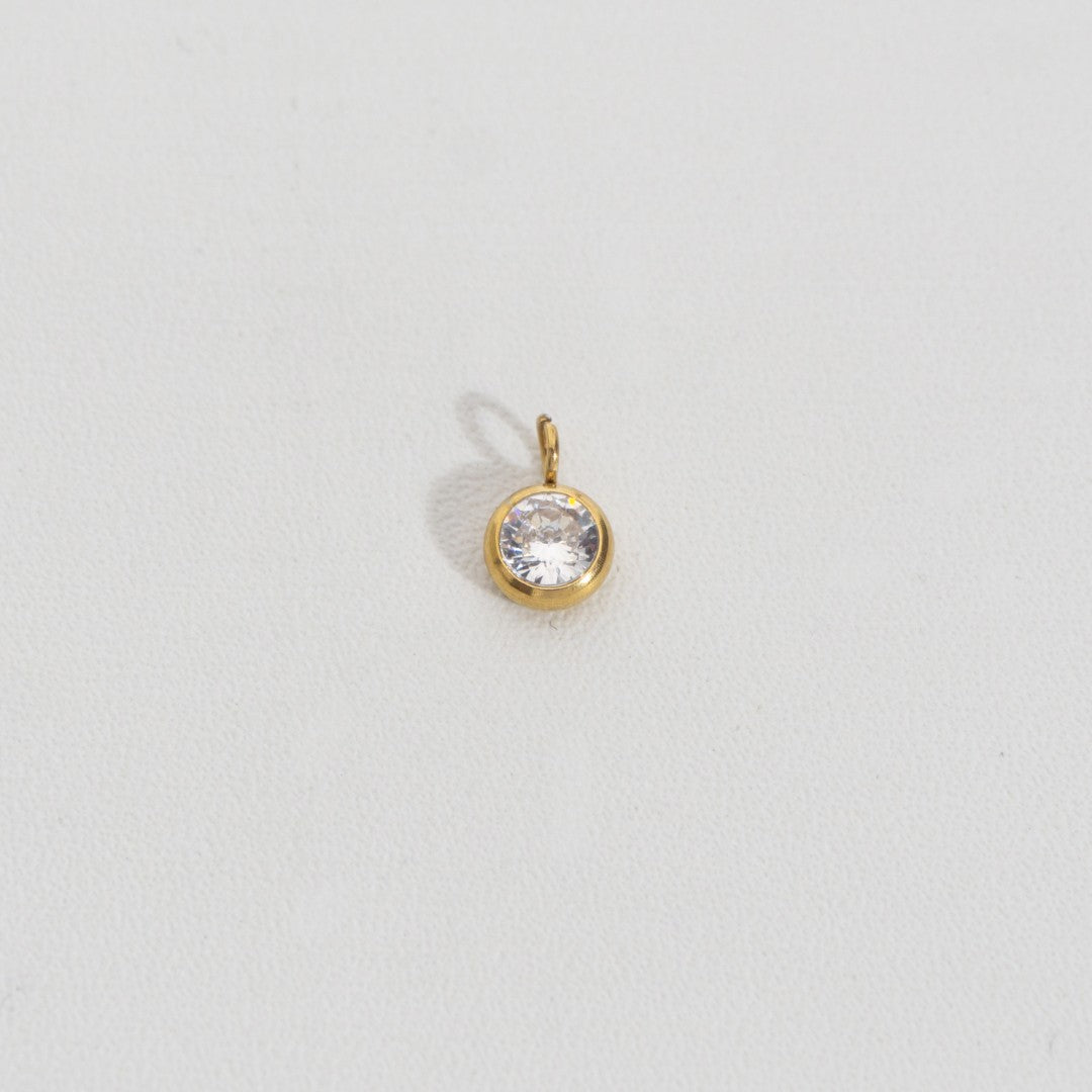 (5.4mm) Mini Plain Circle Charm Stainless Steel PVD Gold Plated Liontin Bulat Polos Hypoallergenic