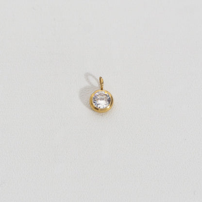 (5.4mm) Mini Plain Circle Charm Stainless Steel PVD Gold Plated Liontin Bulat Polos Hypoallergenic